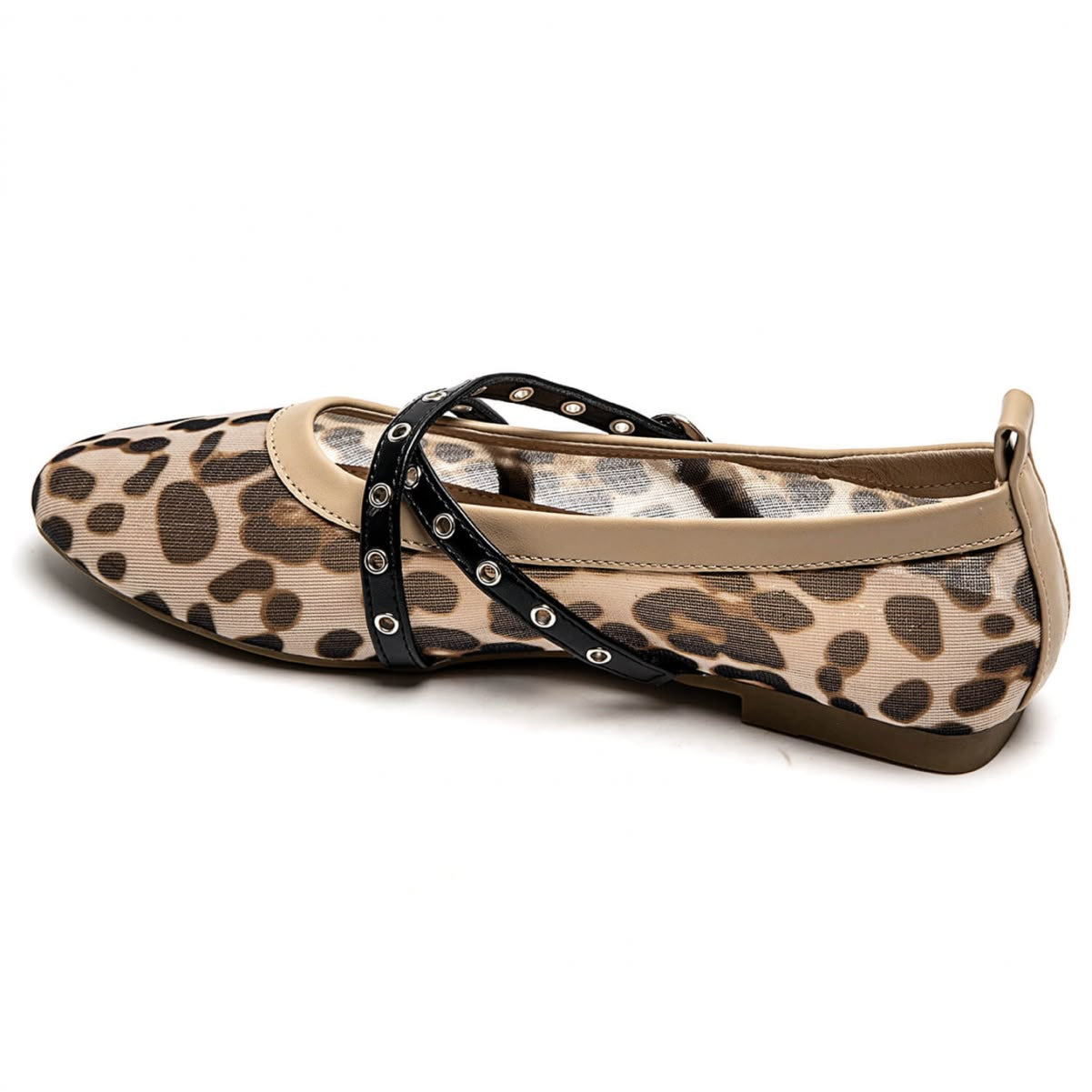 Ballerines Léopard à Brides Croisées – Élégance & Confort