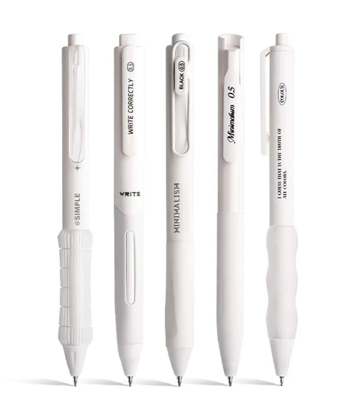 Plumas Set Minimalista - Set de Plumas Blancas 0.5 mm