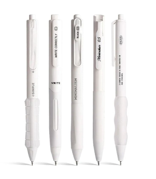Plumas Set Minimalista - Set de Plumas Blancas 0.5 mm