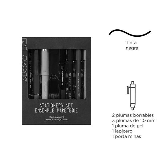 Set Escritura Negro
