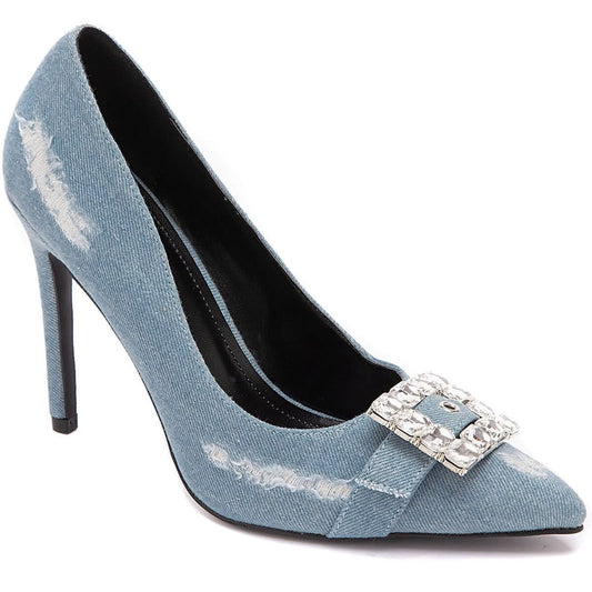 Escarpins Talons Hauts en Denim